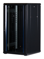 Rockstable 22 HE 19 Serverschrank mit Glast�r - Freistehendes Gestell - 22U - 800 kg - Sperrschloss - Ablageschienen - Verstellbare F��e