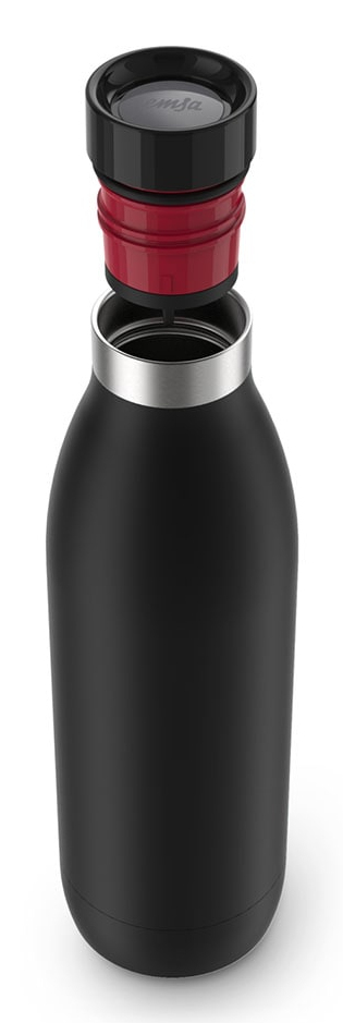 EMSA Bludrop Color N3110100 - 500 ml - Fitness - Sport - Schwarz - Edelstahl - Junge/Mdchen - 24 h