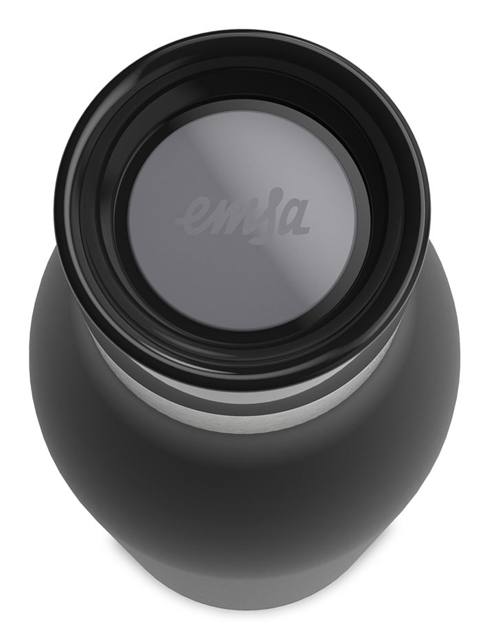 EMSA Bludrop Color N3110100 - 500 ml - Fitness - Sport - Schwarz - Edelstahl - Junge/Mdchen - 24 h