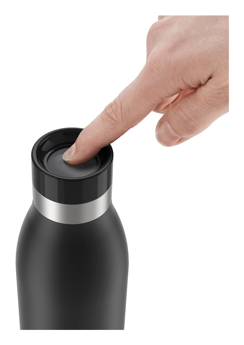EMSA Bludrop Color N3110100 - 500 ml - Fitness - Sport - Schwarz - Edelstahl - Junge/Mdchen - 24 h