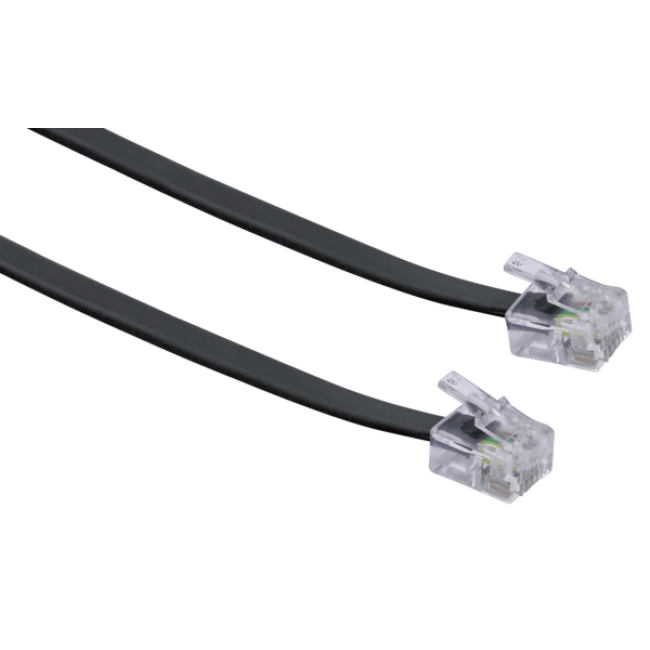 Schwaiger 6.0m RJ-11 - RJ-11 - 6 m - RJ-11 - RJ-11 - Schwarz - Mnnlich/Mnnlich