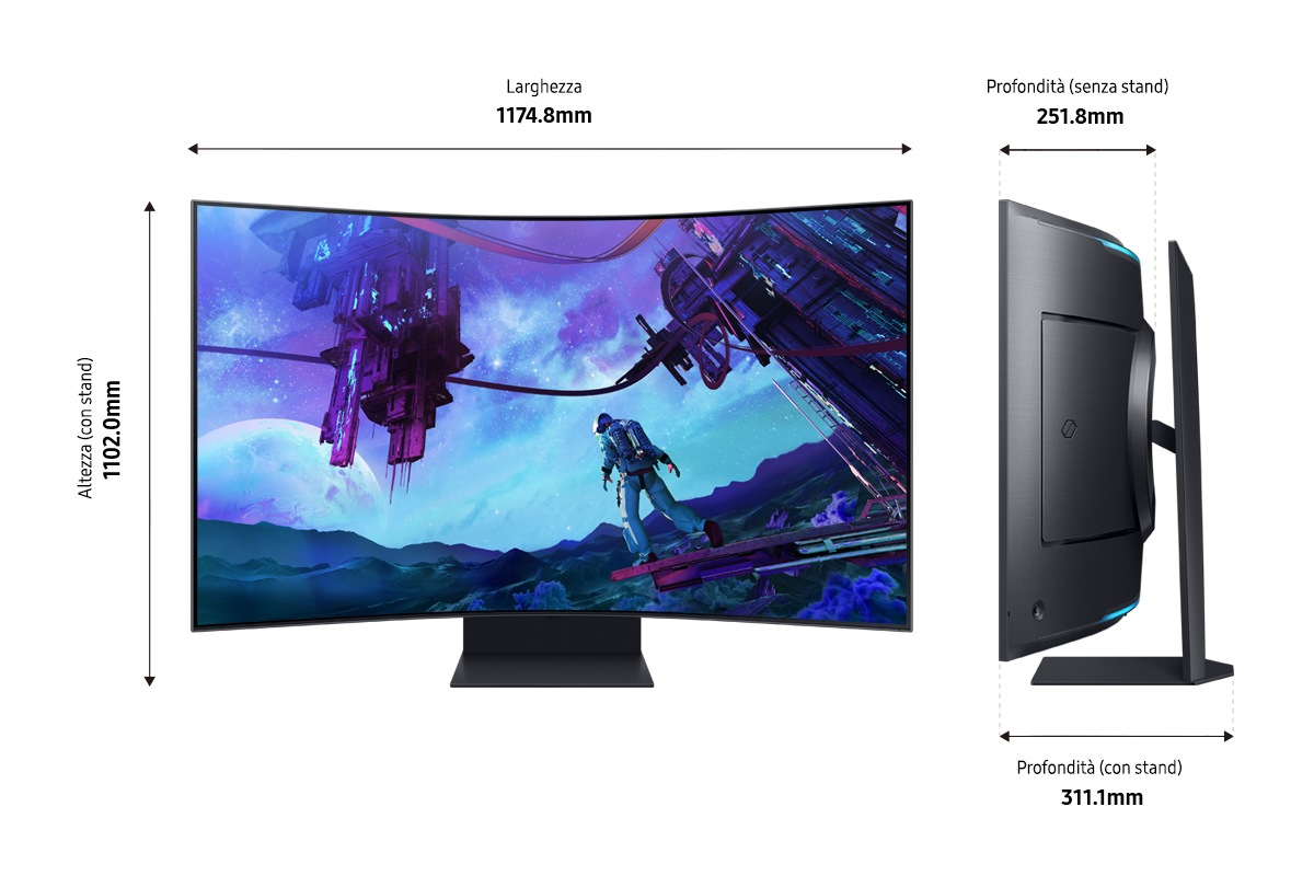 Samsung Odyssey S55CG970NU pantalla para PC 139,7 cm (55) 3840 x 2160 Pixeles 4K Ultra HD LED Negro