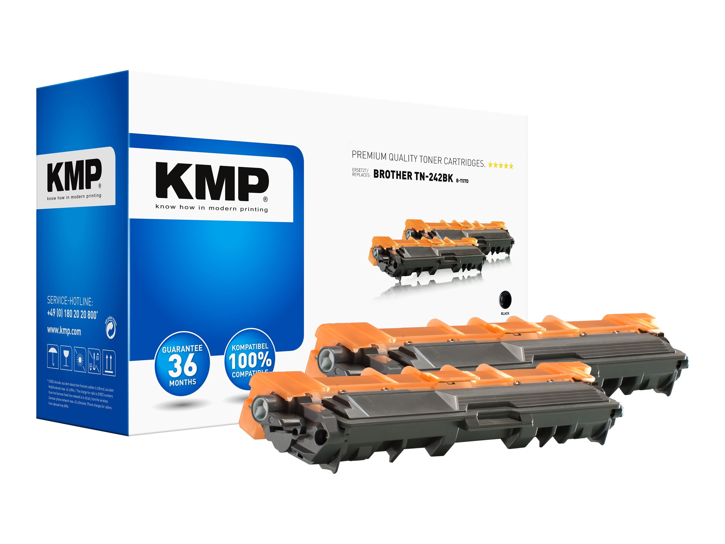 KMP DOUBLEPACK B-T57D - 2er-Pack - Schwarz - kompatibel - Tonerpatrone (Alternative zu: Brother TN242BK)