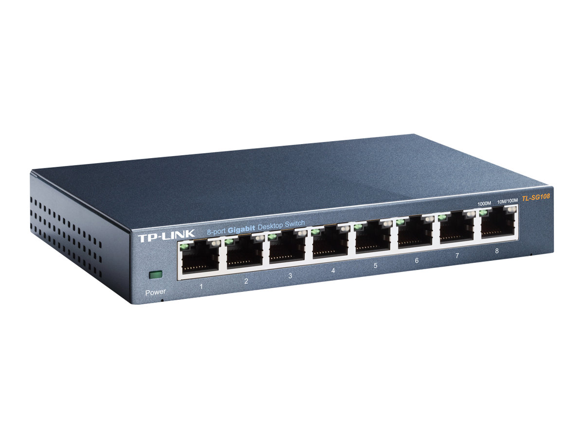 TP-Link TL-SG108 switch No administrado L2 Gigabit Ethernet (10/100/1000) Negro