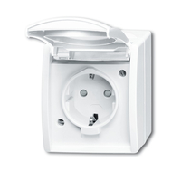 BUSCH JAEGER 20 EBW-54 - CEE 7/3 - 2P+E - Wei - IP44 - 250 V - 16 A