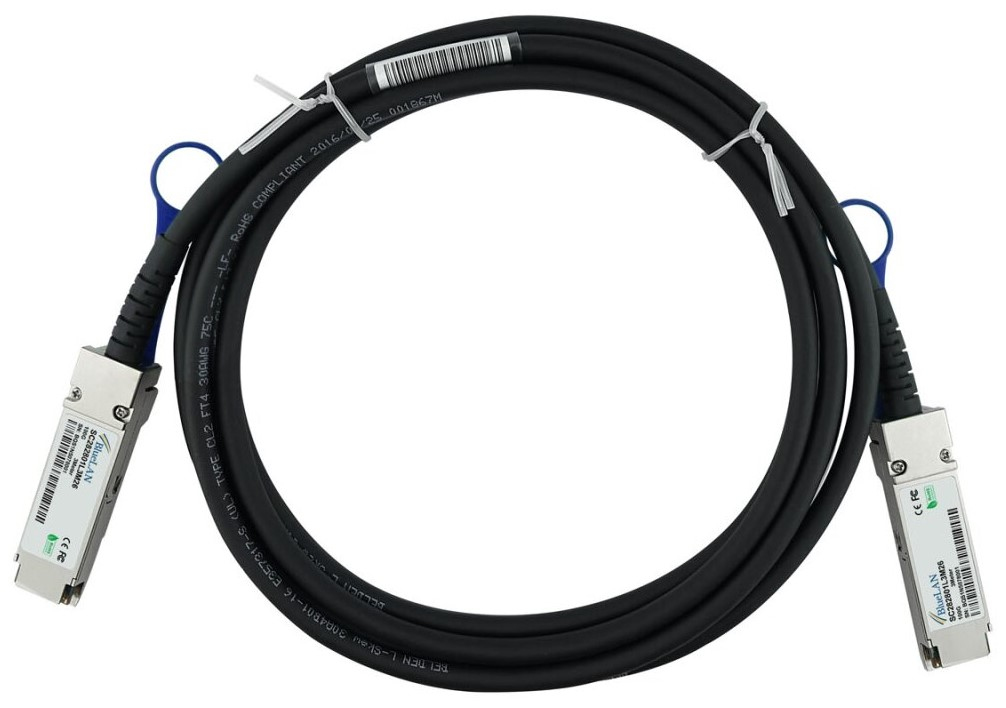 BlueOptics X66211A-2-BL cable infiniBanc 2 m QSFP28 Negro, Plata