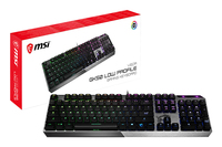 MSI Vigor GK50 Low Profile teclado Juego USB QWERTY Ingls de EE. UU. Negro, Metlico