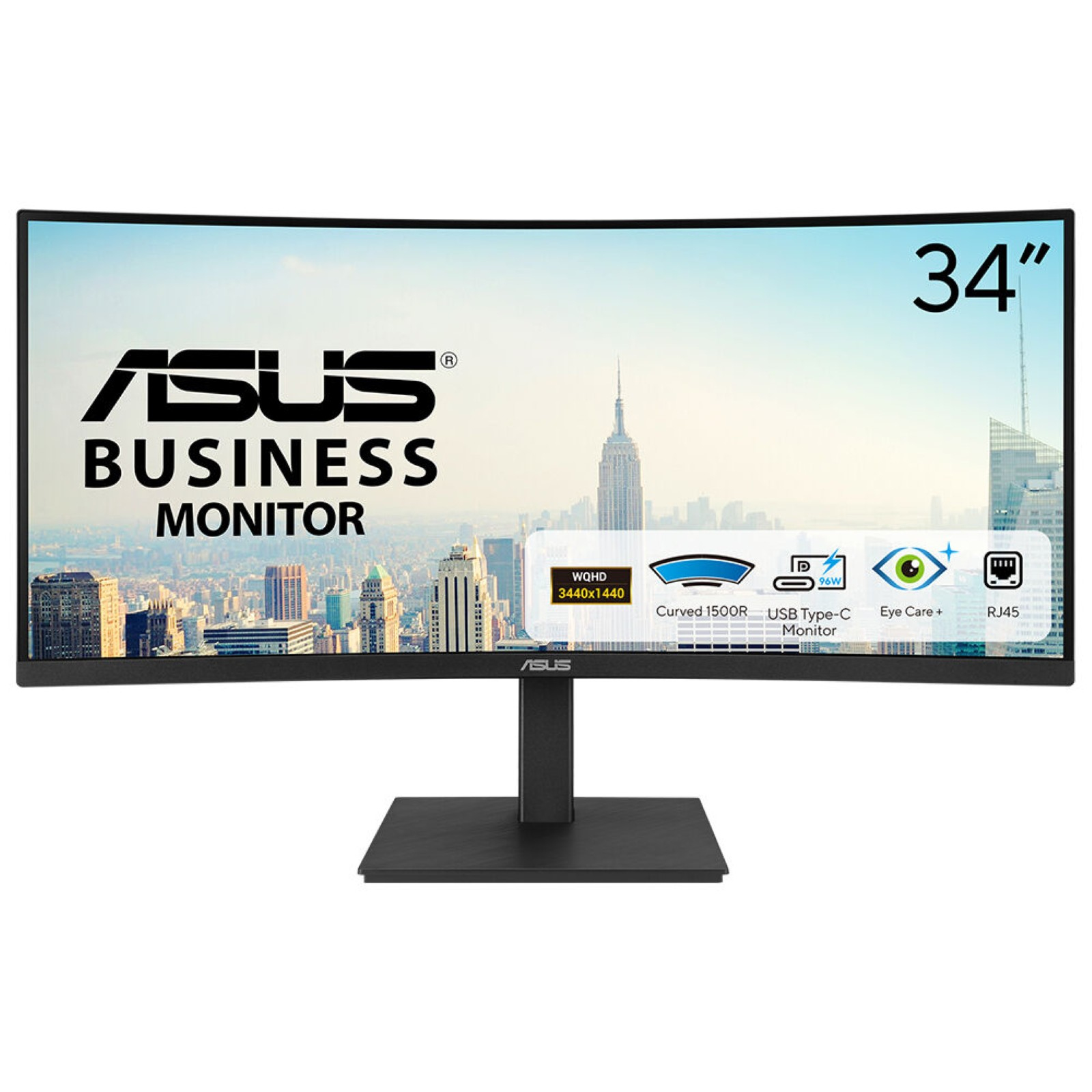 ASUS VA34VCPSR �cran plat de PC 86,4 cm (34) 3440 x 1440 pixels Wide Quad HD LCD Noir
