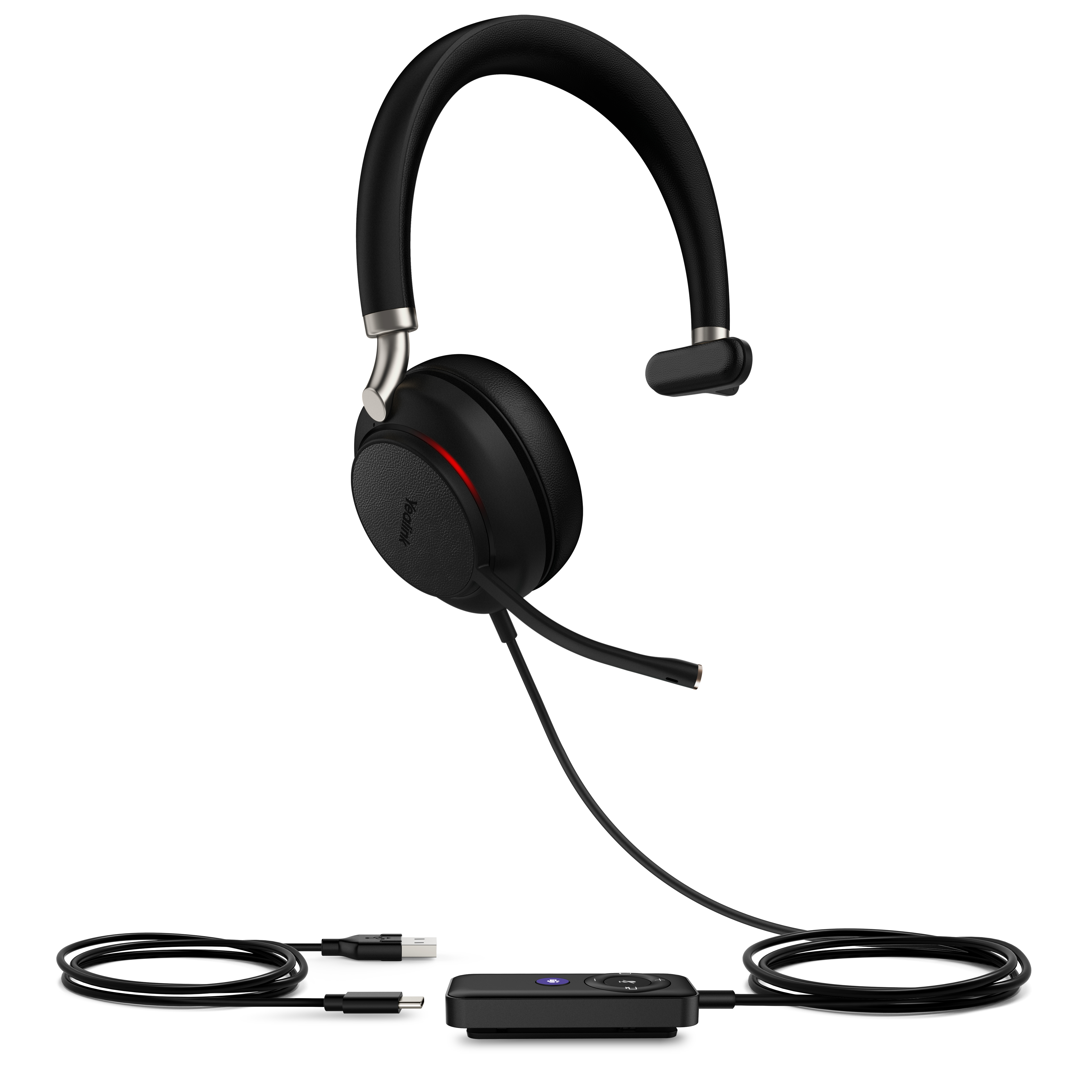 Yealink UH38 Mono UC Auriculares Inalmbrico y almbrico Diadema Llamadas/Msica USB Tipo C Bluetooth Negro