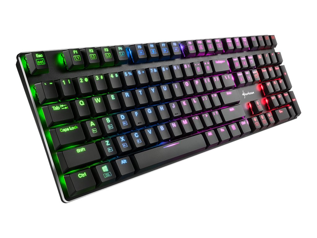 Sharkoon PureWriter RGB tastiera USB QWERTY Inglese US Nero