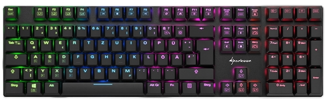 Sharkoon PureWriter RGB tastiera USB QWERTY Inglese US Nero