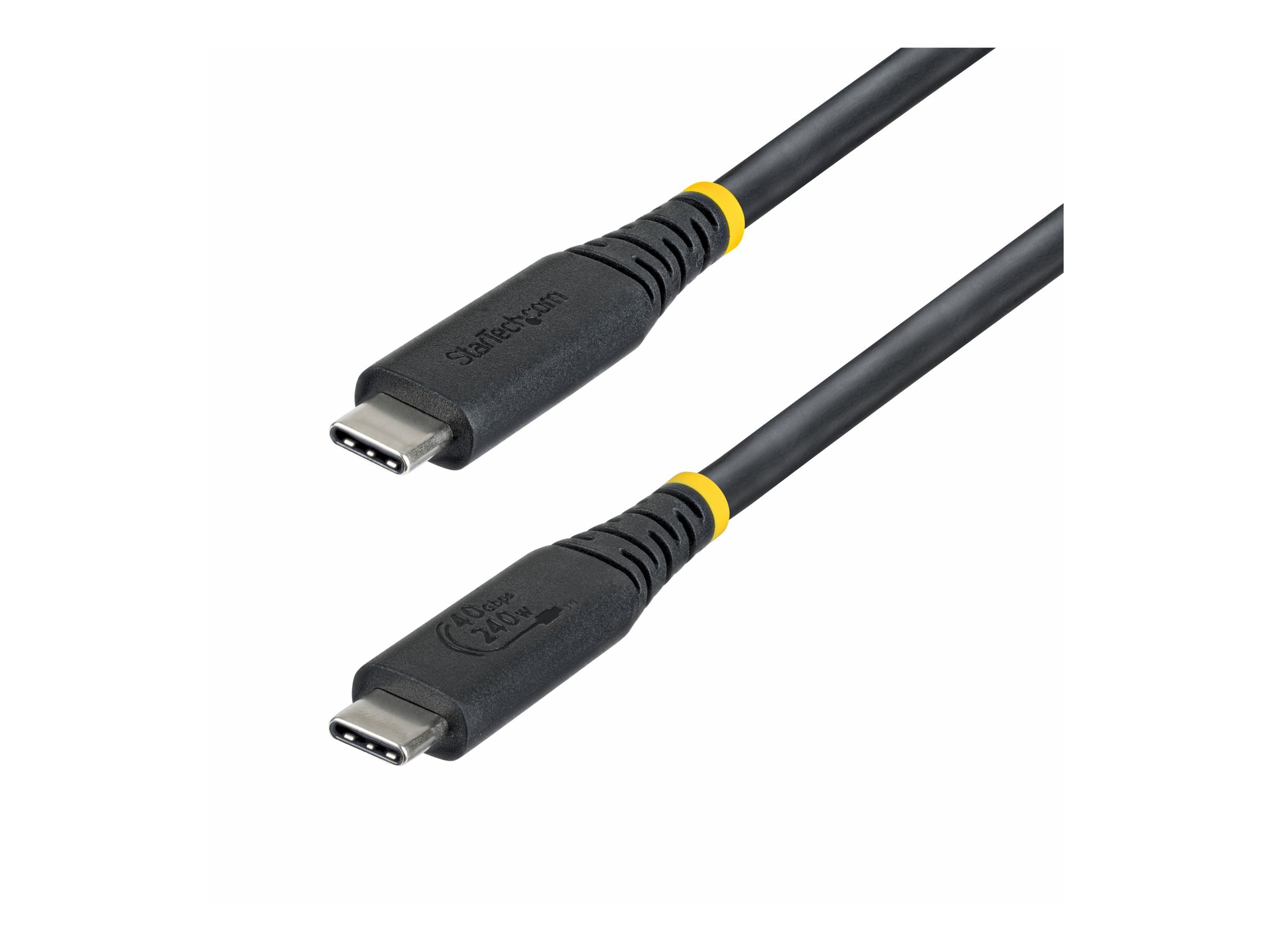 StarTech.com Cavo USB4 da 50cm, 40 Gbps, Cavo USB-C certificato USB-IF, 240W PD, 8K 60Hz / 4K 240 Hz DP2.1 DP40, Rivestimento in TPE, Compatibile con Thunderbolt 4 - Nero