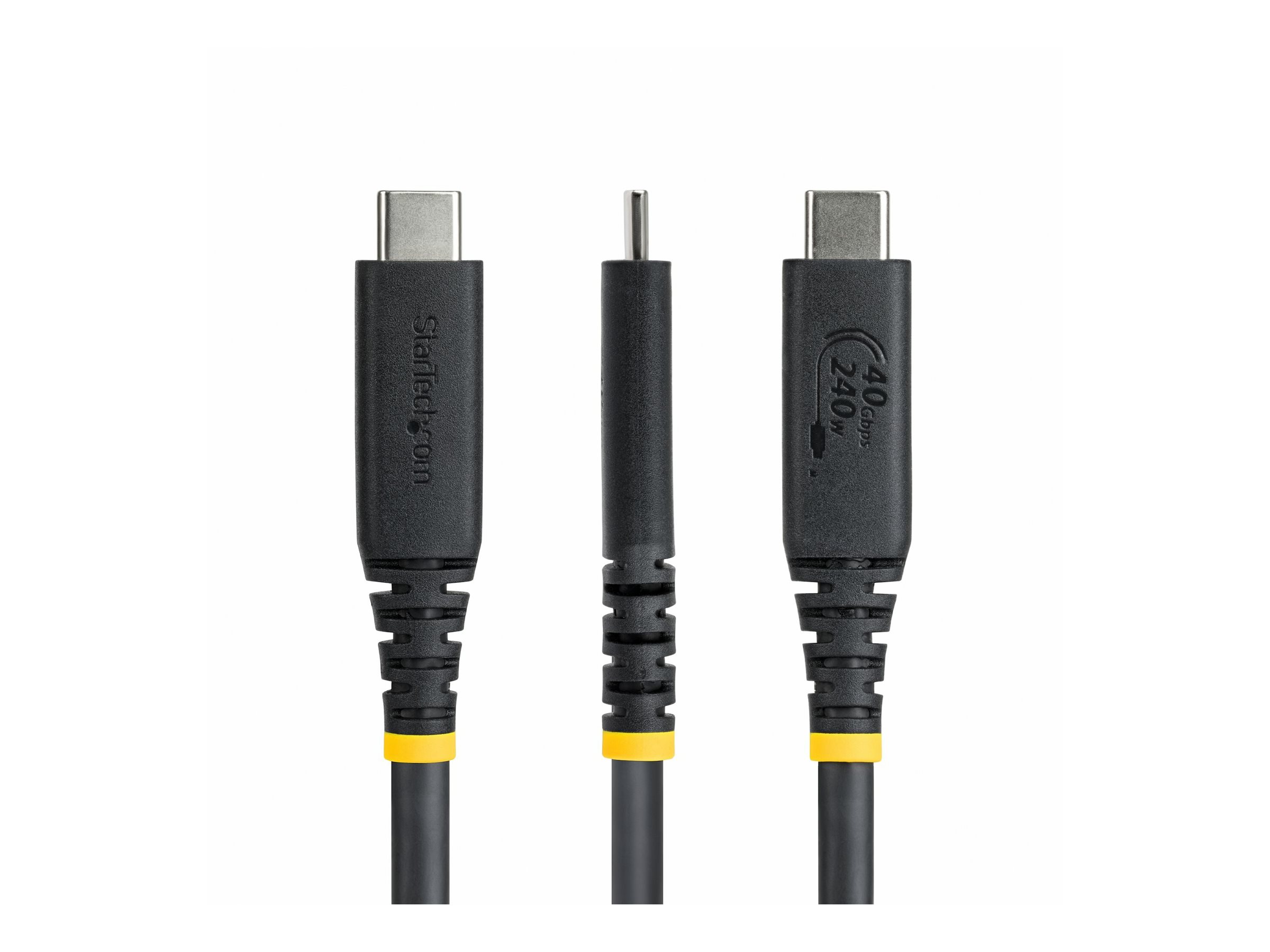 StarTech.com 50cm (1.6ft) USB4 Cable, 40Gbps, USB-IF Certified USB-C Cable, 240W PD, 8K 60Hz/4K 240Hz DP2.1 DP40, TPE Jacket, Thunderbolt 4 Compatible - Black USB-C Cord