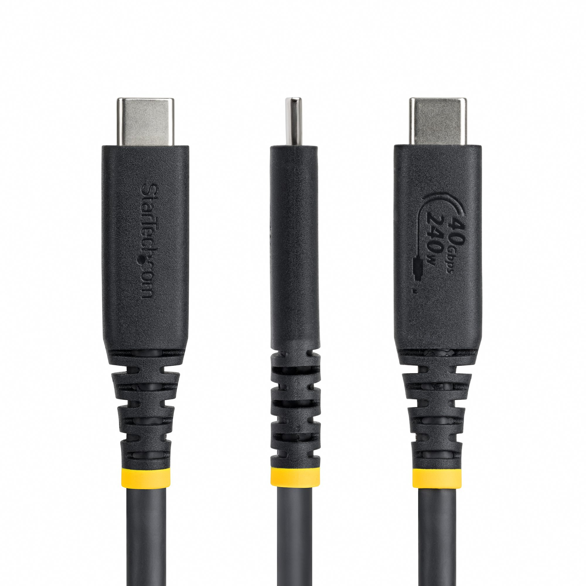 StarTech.com 50cm (1.6ft) USB4 Cable, 40Gbps, USB-IF Certified USB-C Cable, 240W PD, 8K 60Hz/4K 240Hz DP2.1 DP40, TPE Jacket, Thunderbolt 4 Compatible - Black USB-C Cord