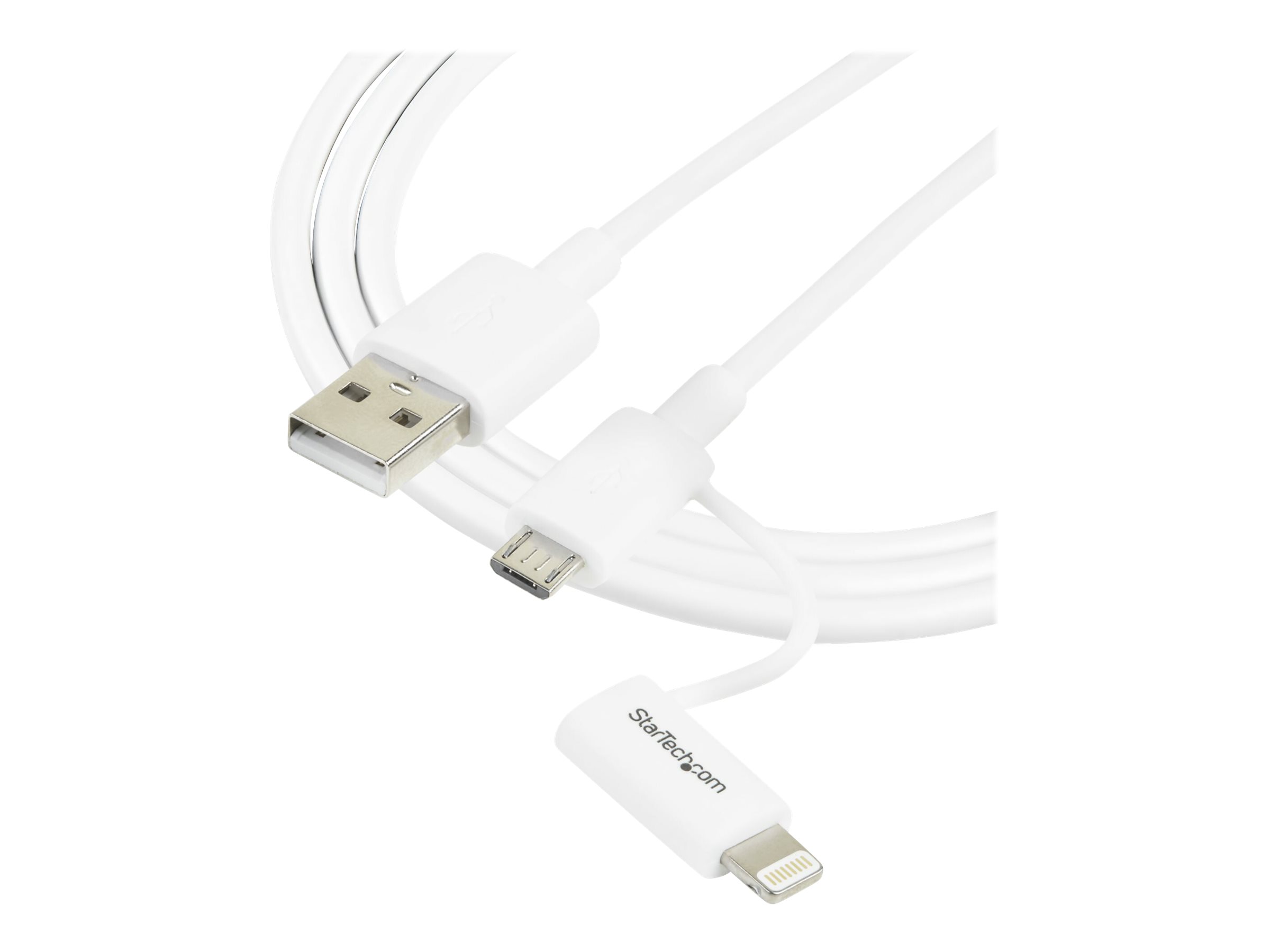 Cable lightning a USB para iPhone, iPad o iPod de PVC blanco 1m