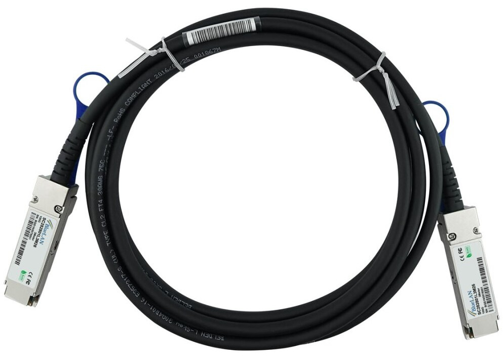 BlueOptics XQ+DA0002-BL InfiniBand cable 2 m QSFP28 Coral, Silver