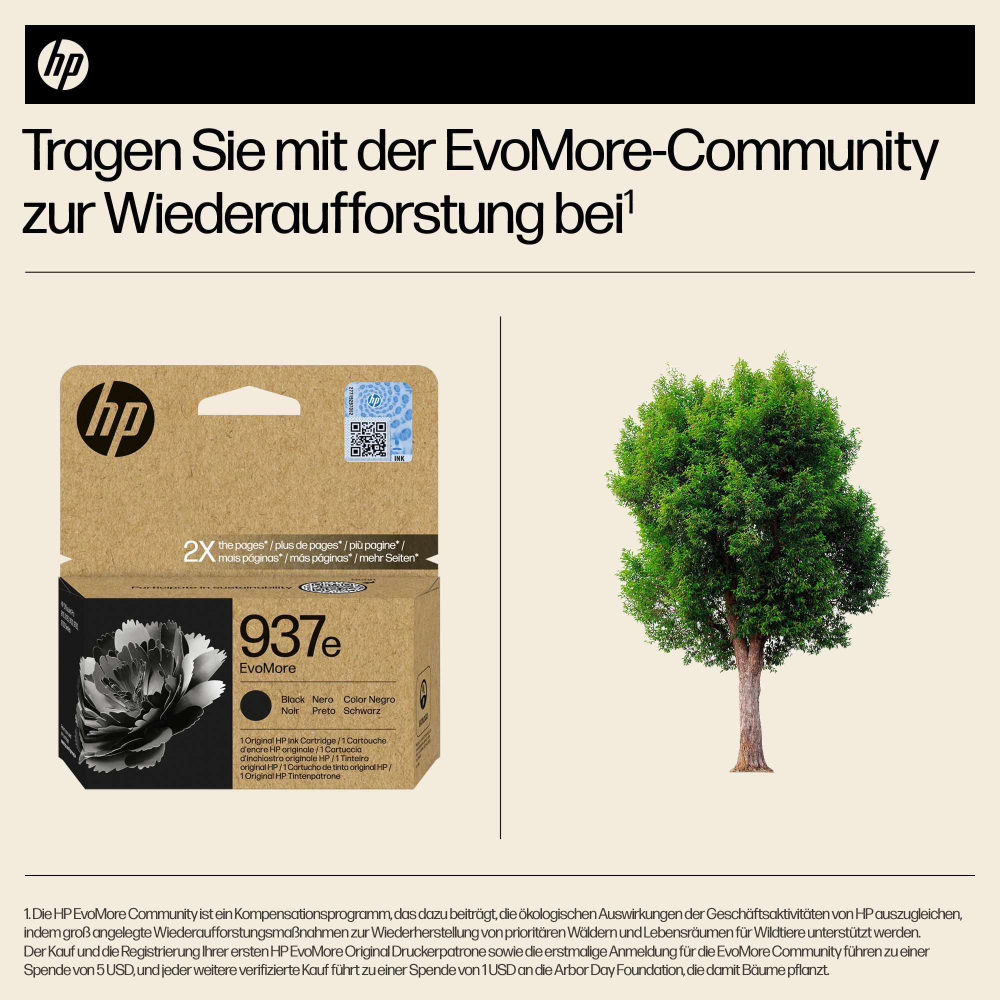 HP 937e EvoMore Black Original Ink Cartridge