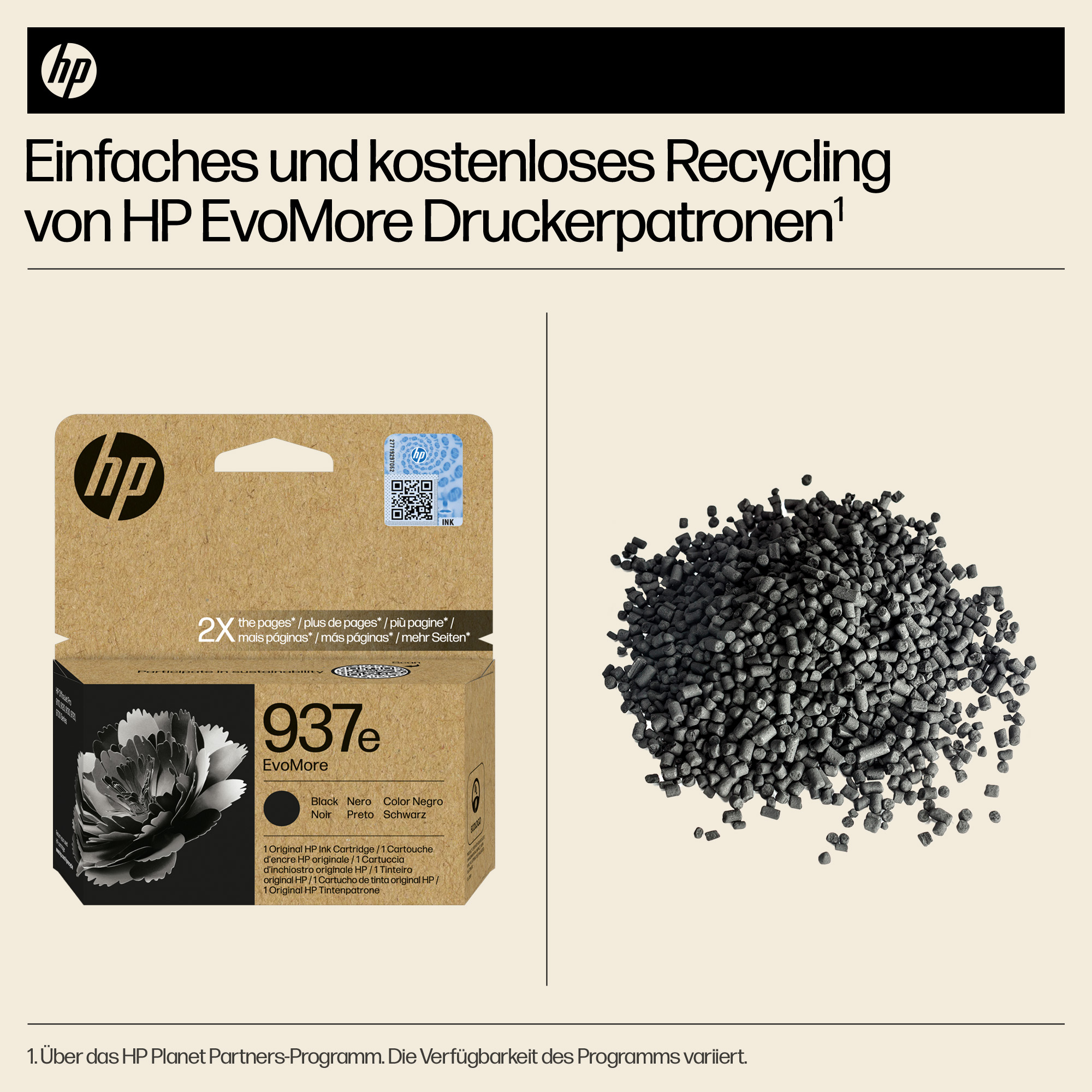 HP 937e EvoMore Black Original Ink Cartridge