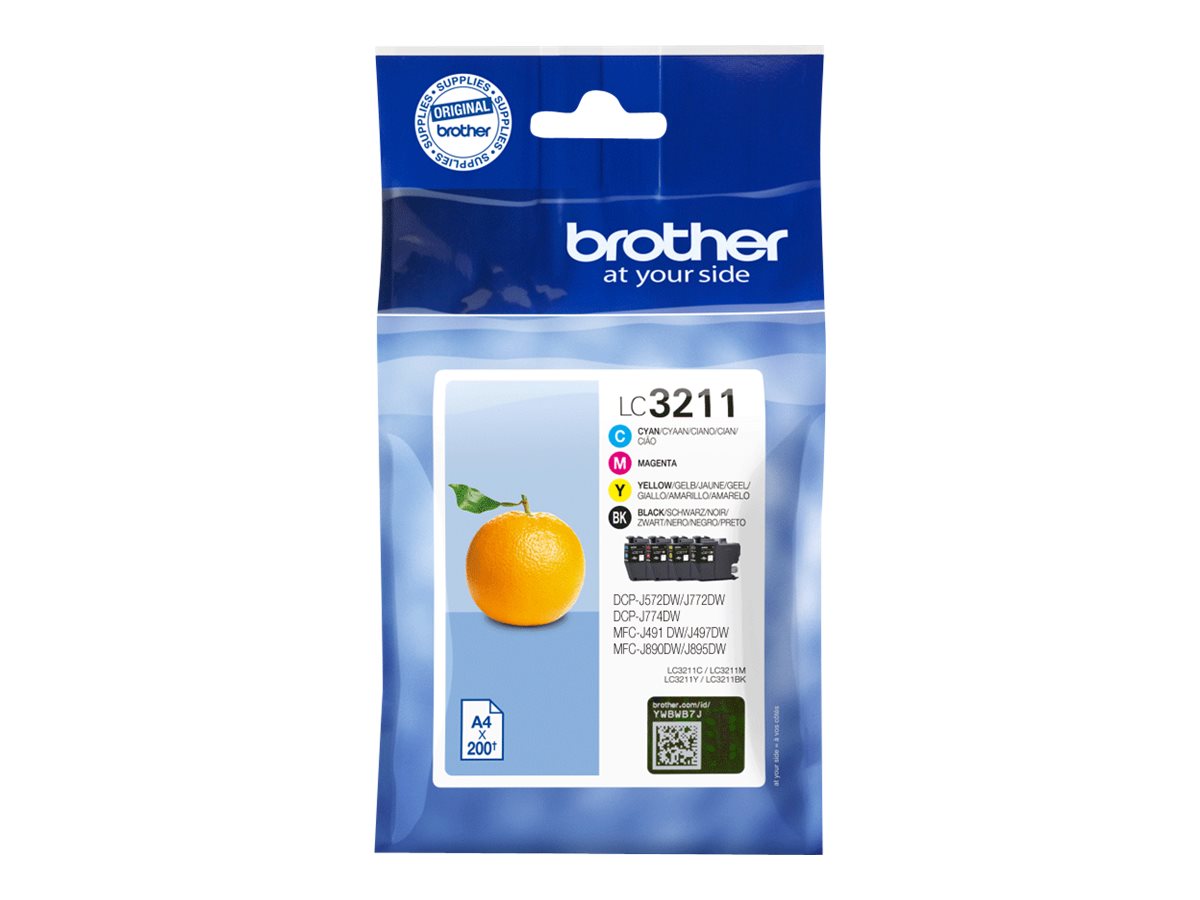 Brother LC3211VAL cartuccia dinchiostro 4 pz Originale Nero, Ciano, Magenta, Giallo