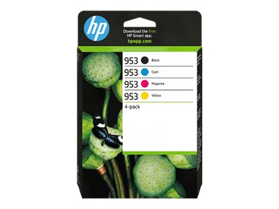HP 953 Pack de 4 cartouches dencre Noir/Cyan/Magenta/Jaune authentiques