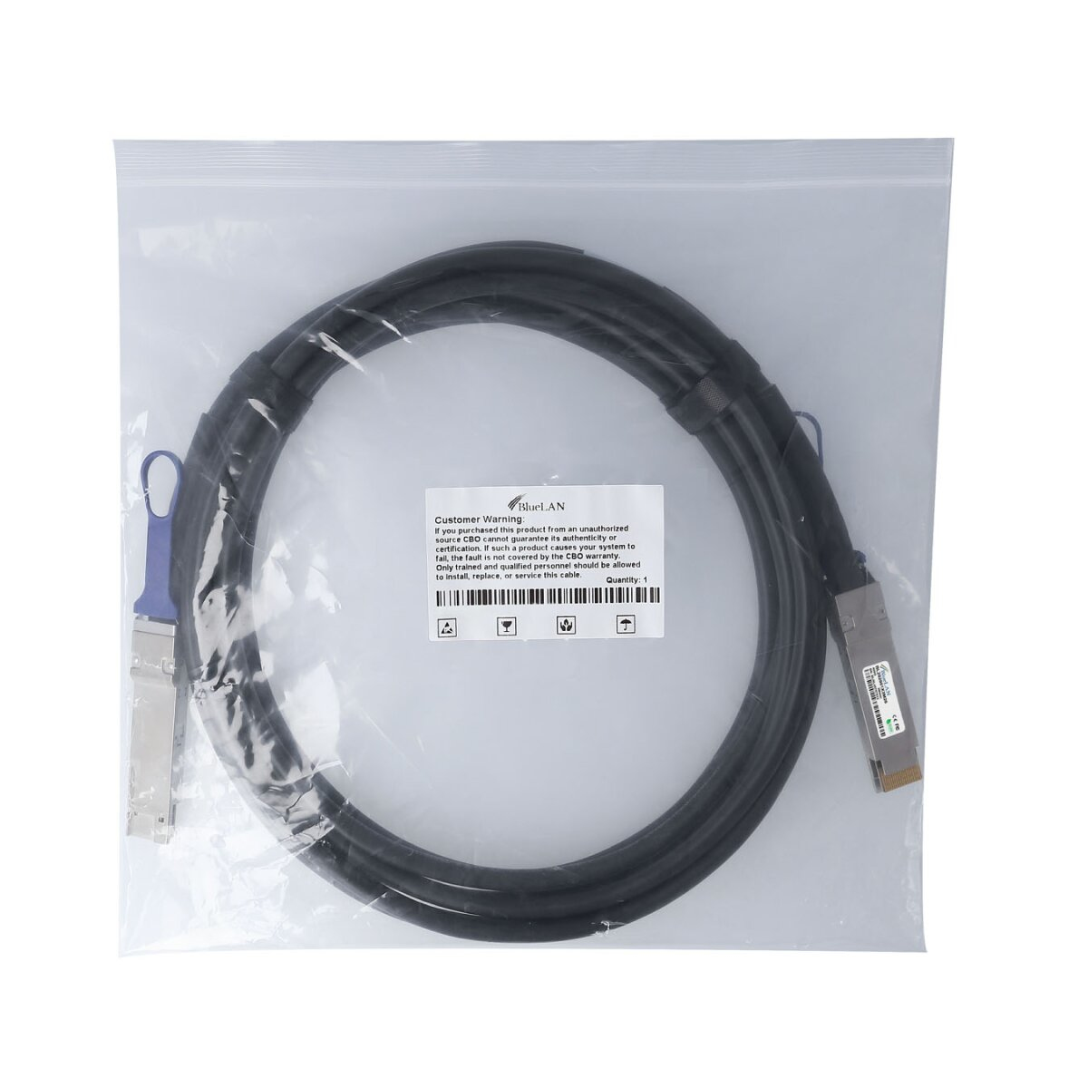 BlueOptics CAB-D-D-400G-1M-BL cavo InfiniBand QSFP-DD Nero