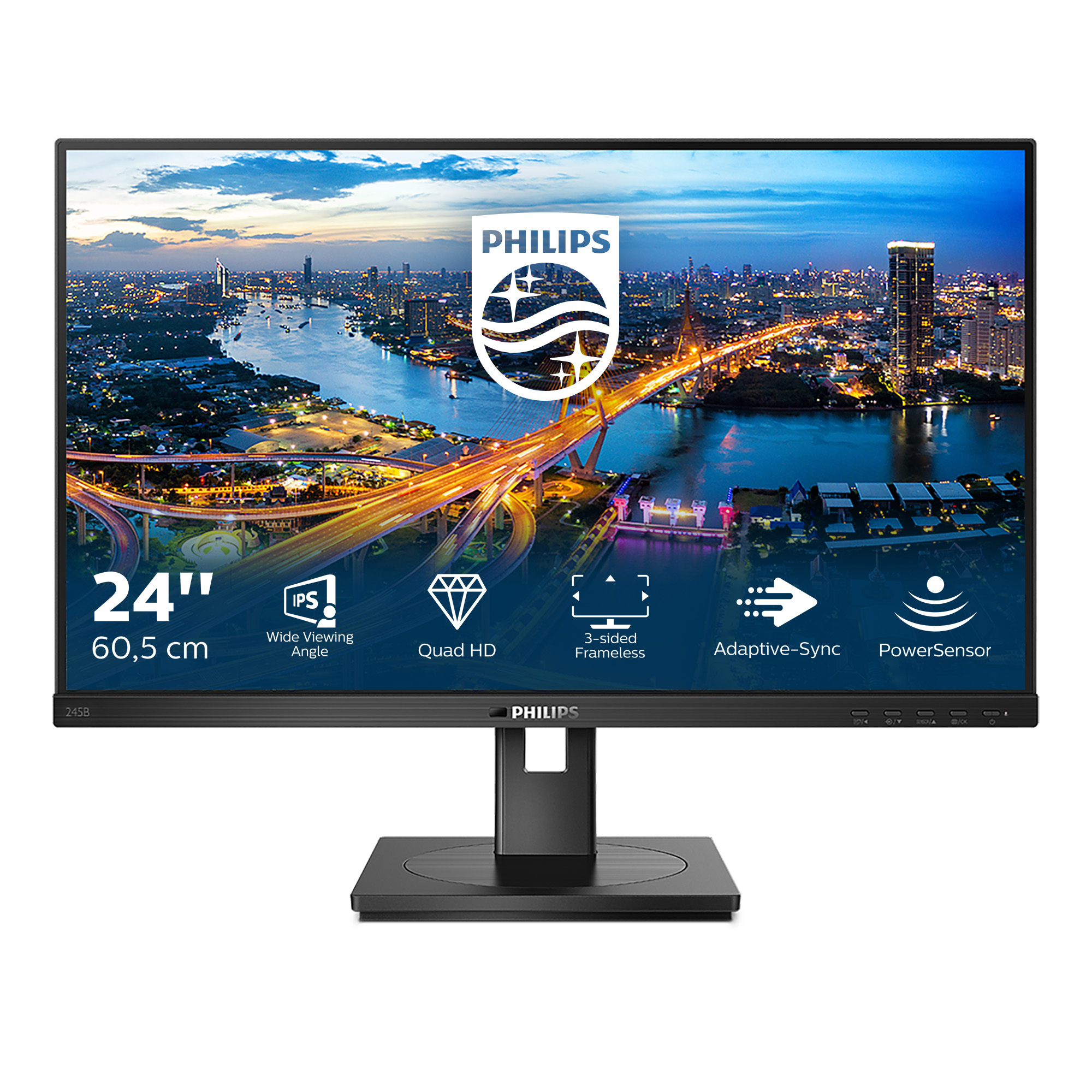 Philips B Line 245B1/00 LED display 60,5 cm (23.8) 2560 x 1440 Pixeles Quad HD Negro