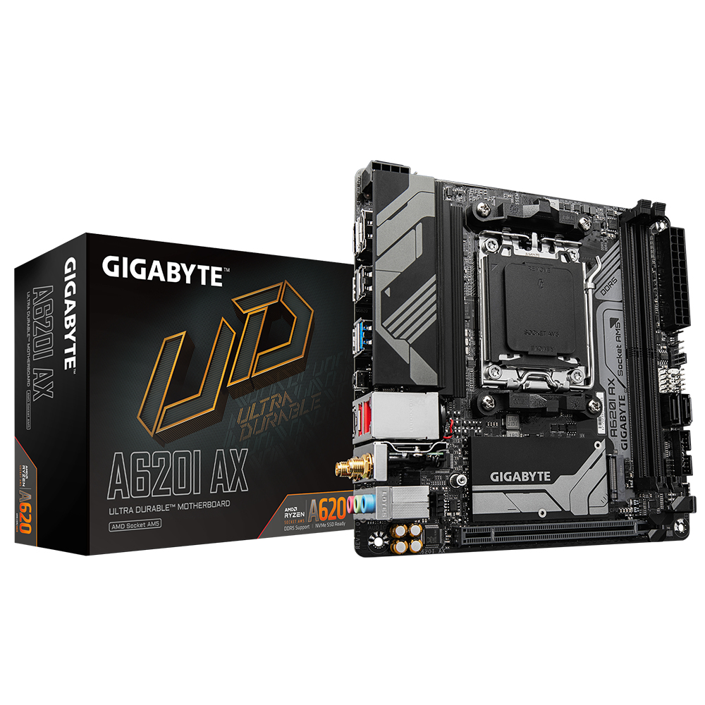 Gigabyte A620I AX AM5 2xDDR5 4xSATA 1xM.2 mATX MB - AMD Sockel AM5 (Ryzen Zen4)