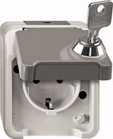 MERTEN Steckdose SCHUKO Aquastar MEG24238029 Schloss-Nr. 200 lichtgrau