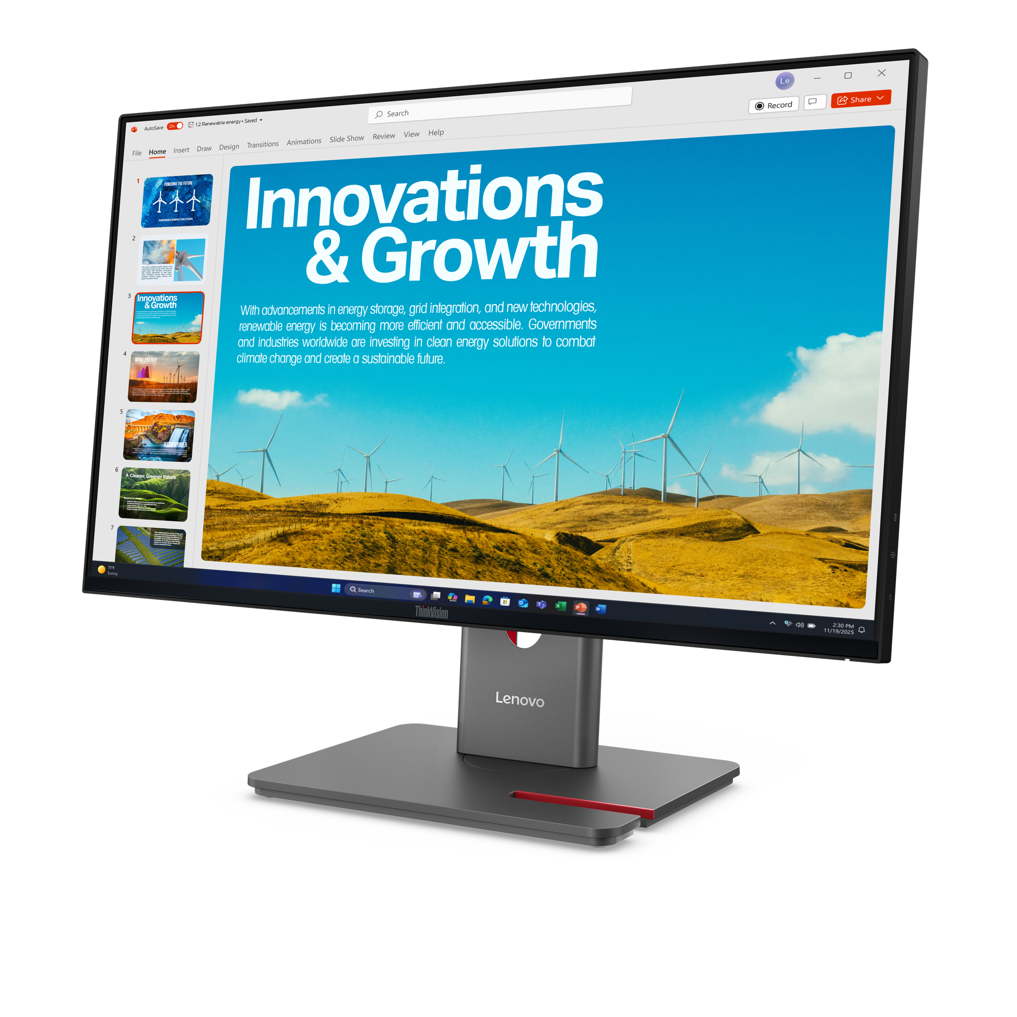 Lenovo ThinkVision P24QD-40 LED display 60,5 cm (23.8) 2560 x 1440 Pixel Quad HD LCD Nero