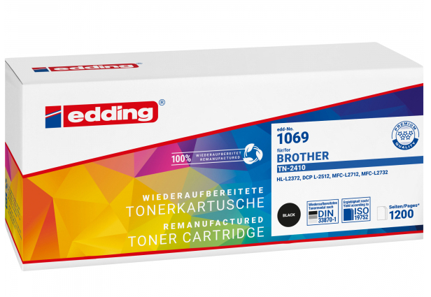 EDDING EDD-1069 schwarz Toner kompatibel zu brother TN-2410 - Kompatibel - Tonereinheit
