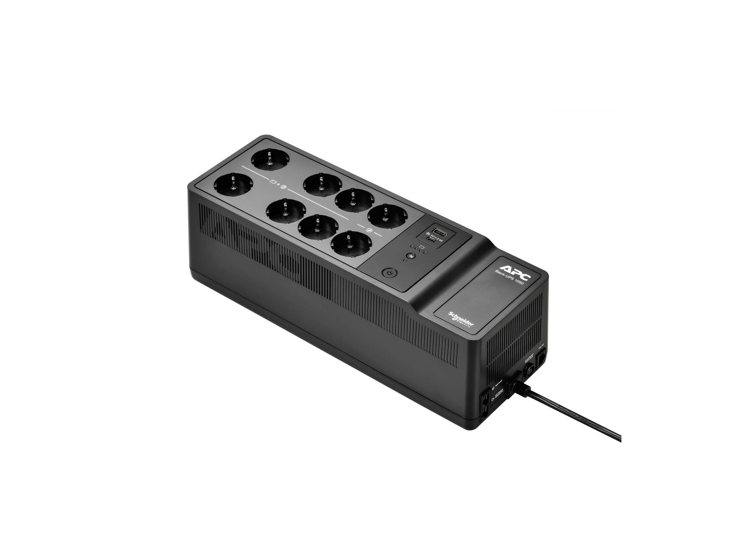 APC Back-UPS, 1050VA/600W Floor/Wall Mount, 230V, 8x UNEL outlets, USB Type A+C Port, User Replaceable Battery