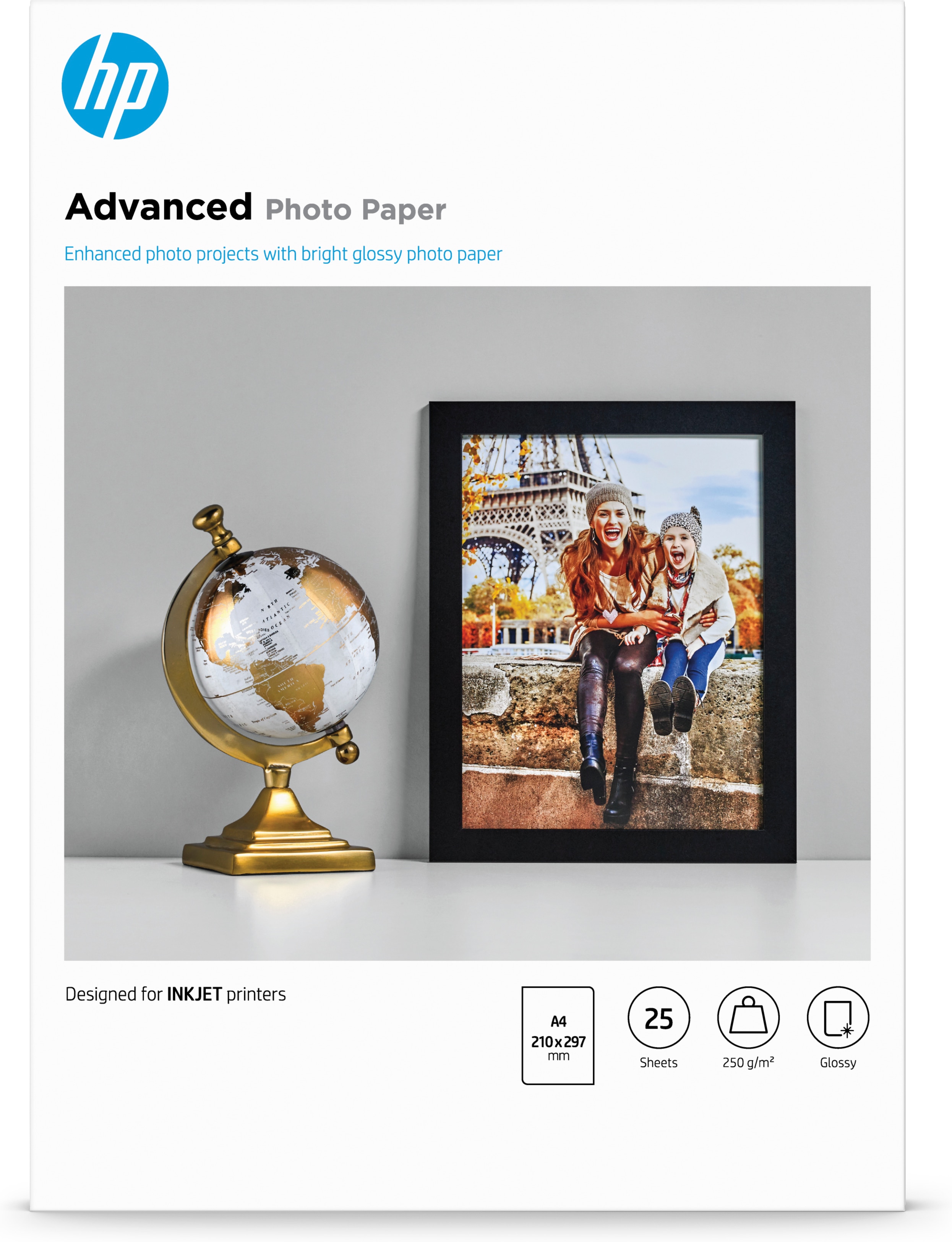 HP Carta fotografica lucida Advanced Photo Paper-25 fogli/A4/210 x 297 mm