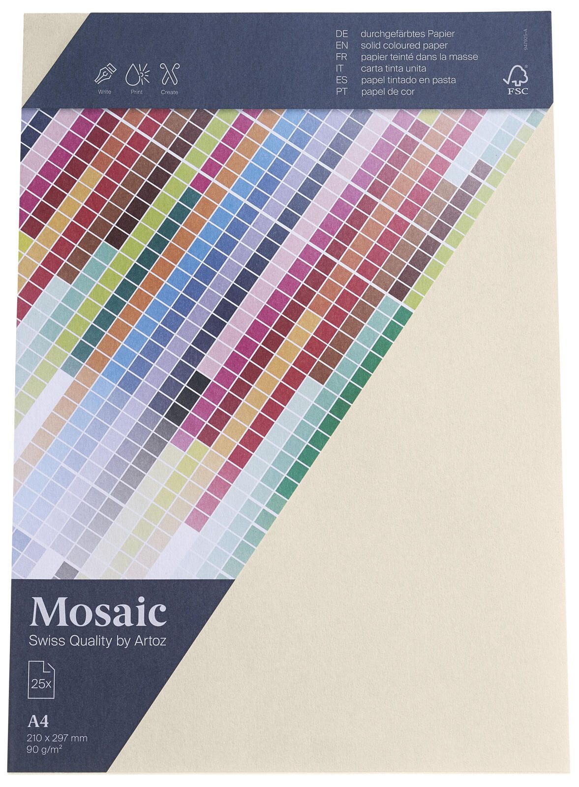 Artoz Papier Briefpapier Mosaic elfenbein DIN A4 90 g/qm 25 Blatt - 90 g/m - A4