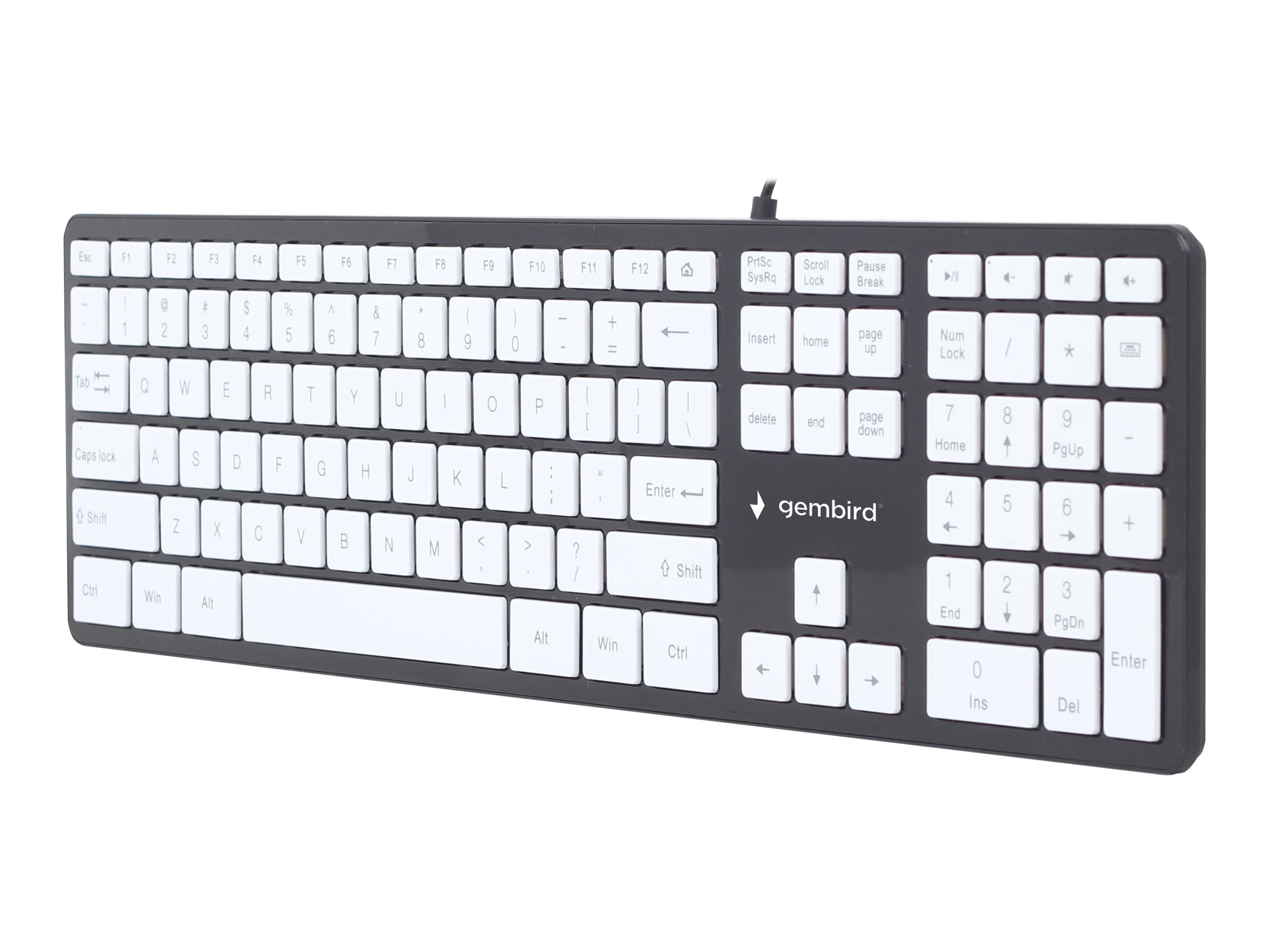 Gembird Slimline KB-MCH-02-BKW - Tastatur - USB