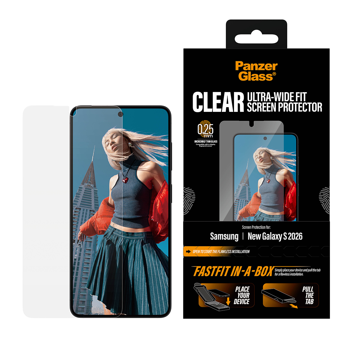 PanzerGlass Screen Protector Samsung Galaxy S26 Ultra-Wide Fit W. Fastfit IN-A-BOX