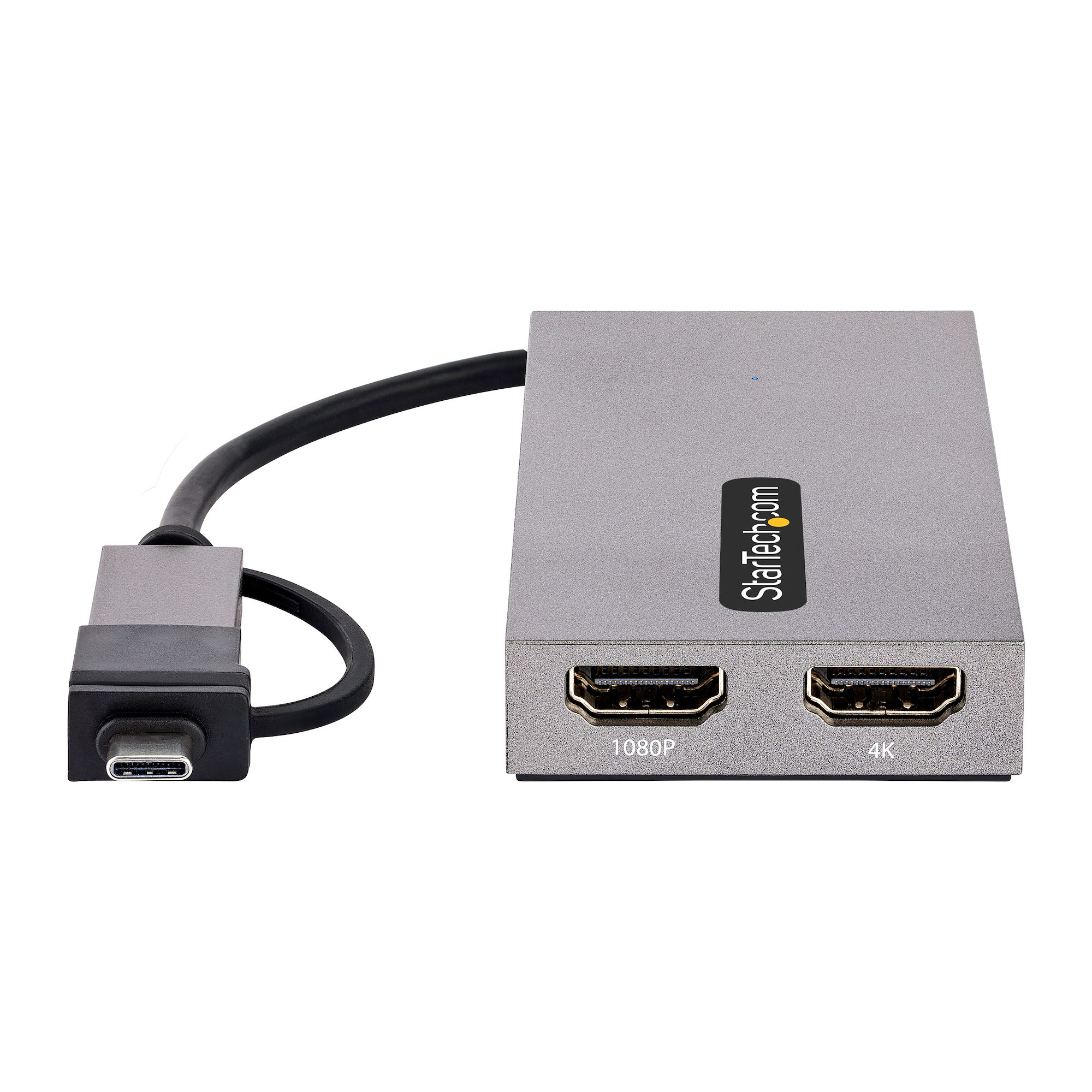 StarTech.com 107B-USB-HDMI  StarTech.com Adaptateur USB vers Double HDMI -  USB A/C vers 2 Écrans HDMI (1x 4K30Hz, 1x 1080p) - Dongle Intégré USB-A  vers C, Câble de 11cm - Adaptateur USB