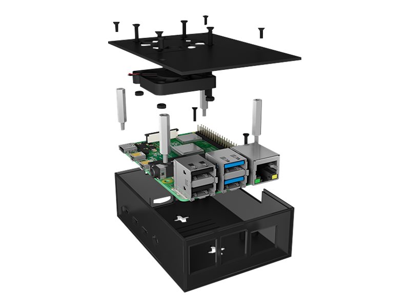 ICY BOX IB-RP108 Custodia Antracite, Nero