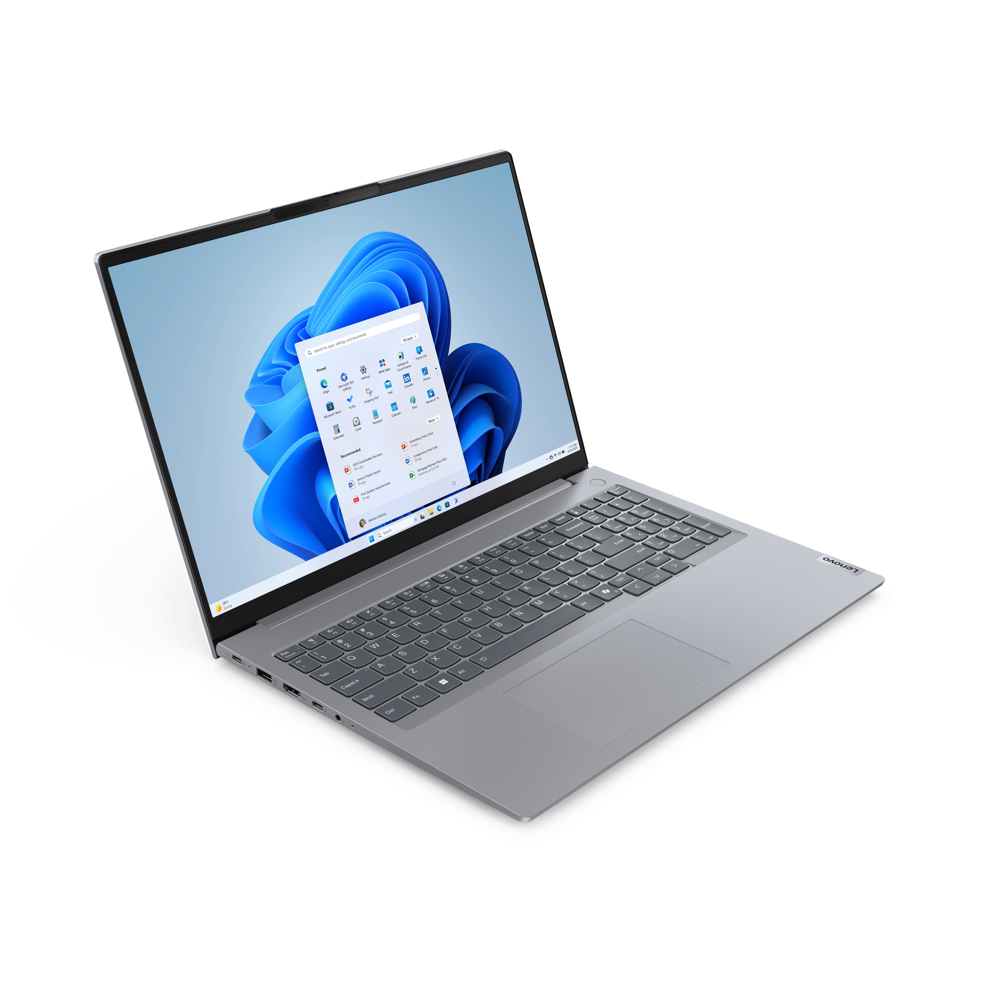Lenovo ThinkBook 16 G7 ARP AMD Ryzen 5 7535HS Port�til 40,6 cm (16) WUXGA 32 GB DDR5-SDRAM 1 TB SSD Wi-Fi 6E (802.11ax) Windows 11 Pro Alem�n Gris