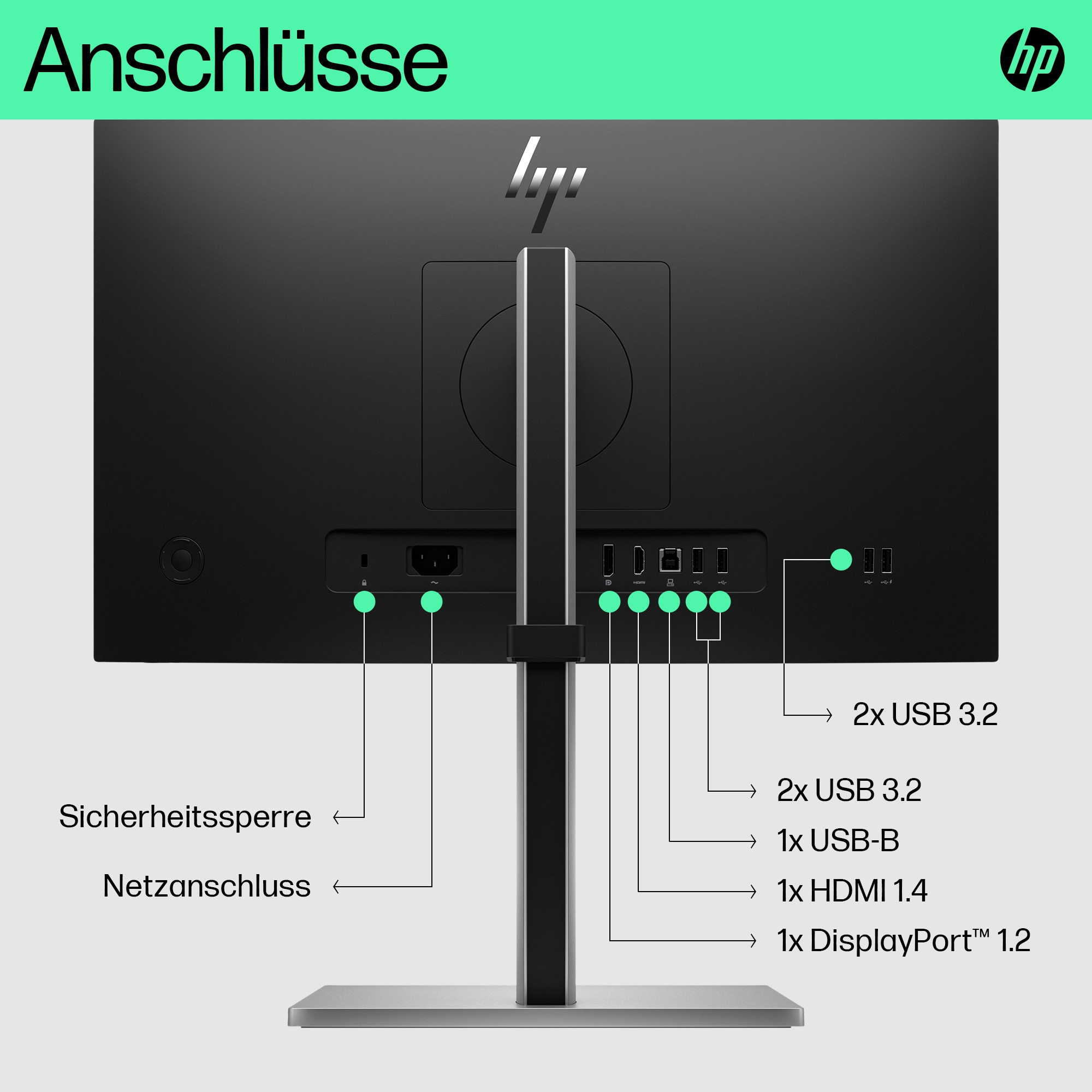 HP E-Series E22 G5 54,6 cm (21.5) 1920 x 1080 Pixeles Full HD LED Negro, Plata
