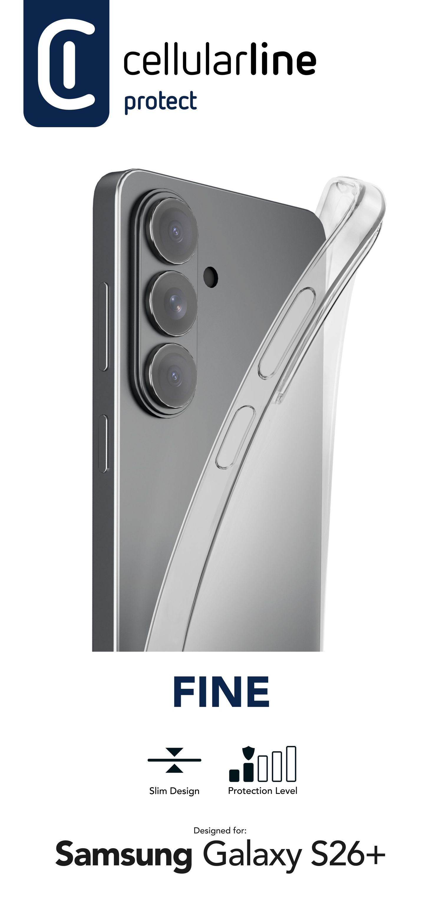 Cellularline Fine - Galaxy S26+ Souple, ultra-mince et transparente