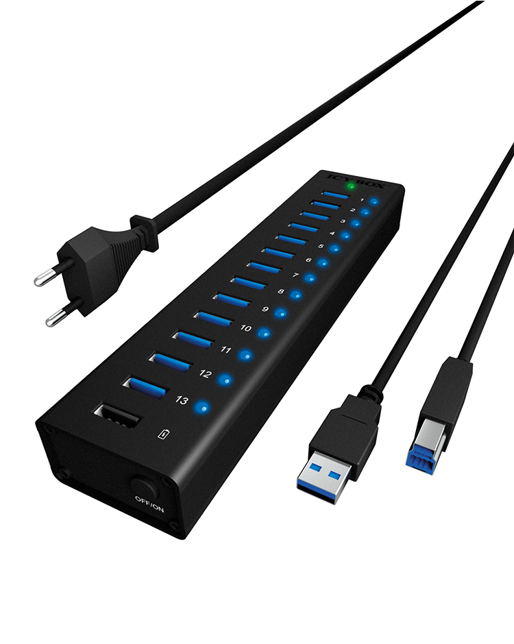 ICY BOX ICY BOX IB-AC6113 - Hub - 13 x SuperSpeed USB 3.0
