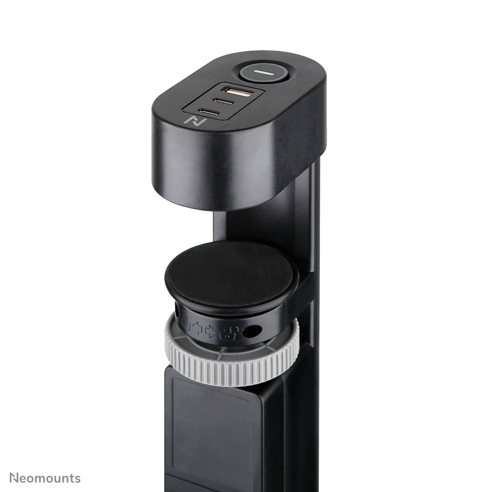 Neomounts DS22-840BL6 Regleta de sobremesa con abrazadera y puertos USB-C y USB-A - carga r�pida