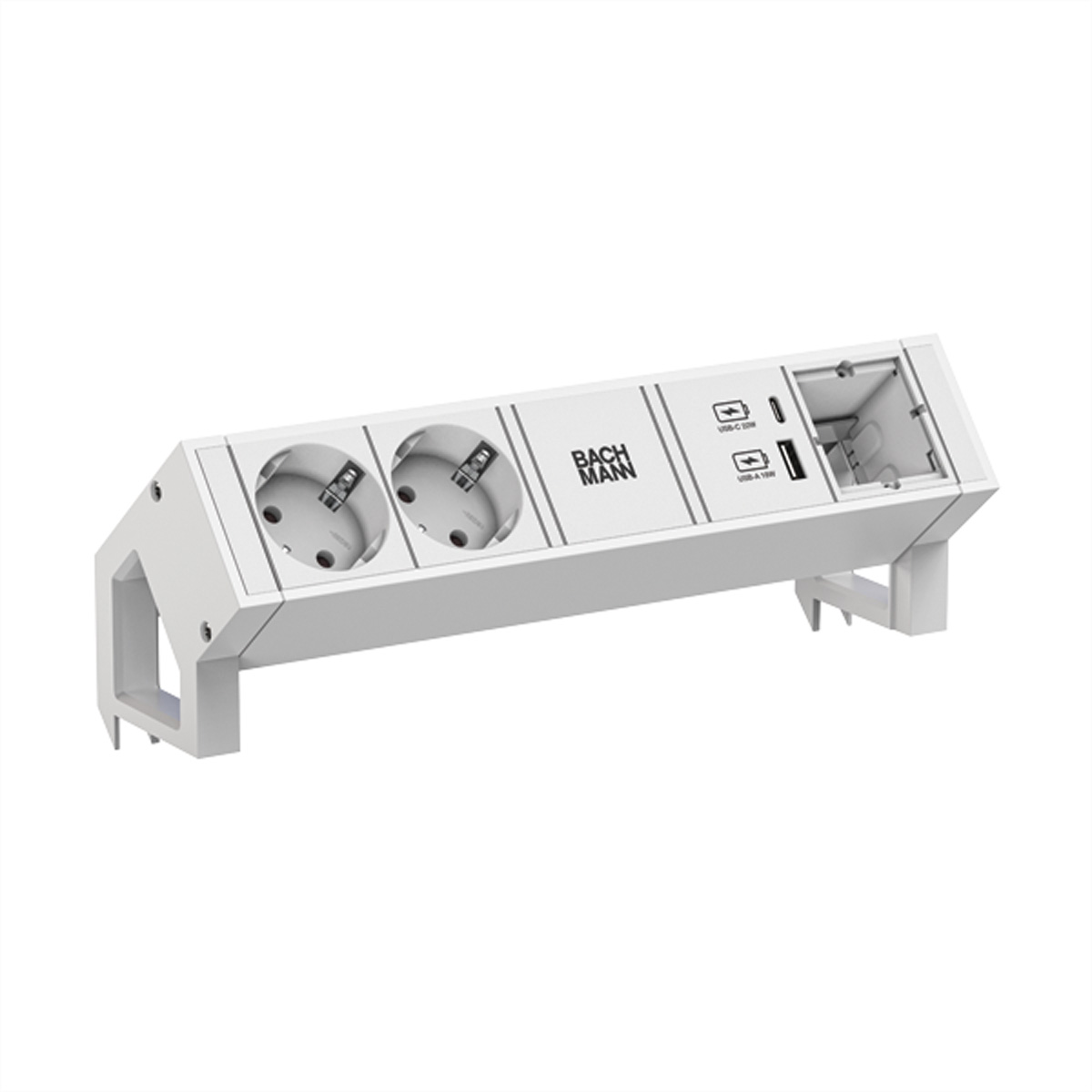Bachmann DESK2 white 2xCEE7/3 1xCM 1xUSB A/C 22W 0.2m GST18 - Steckdosenleiste