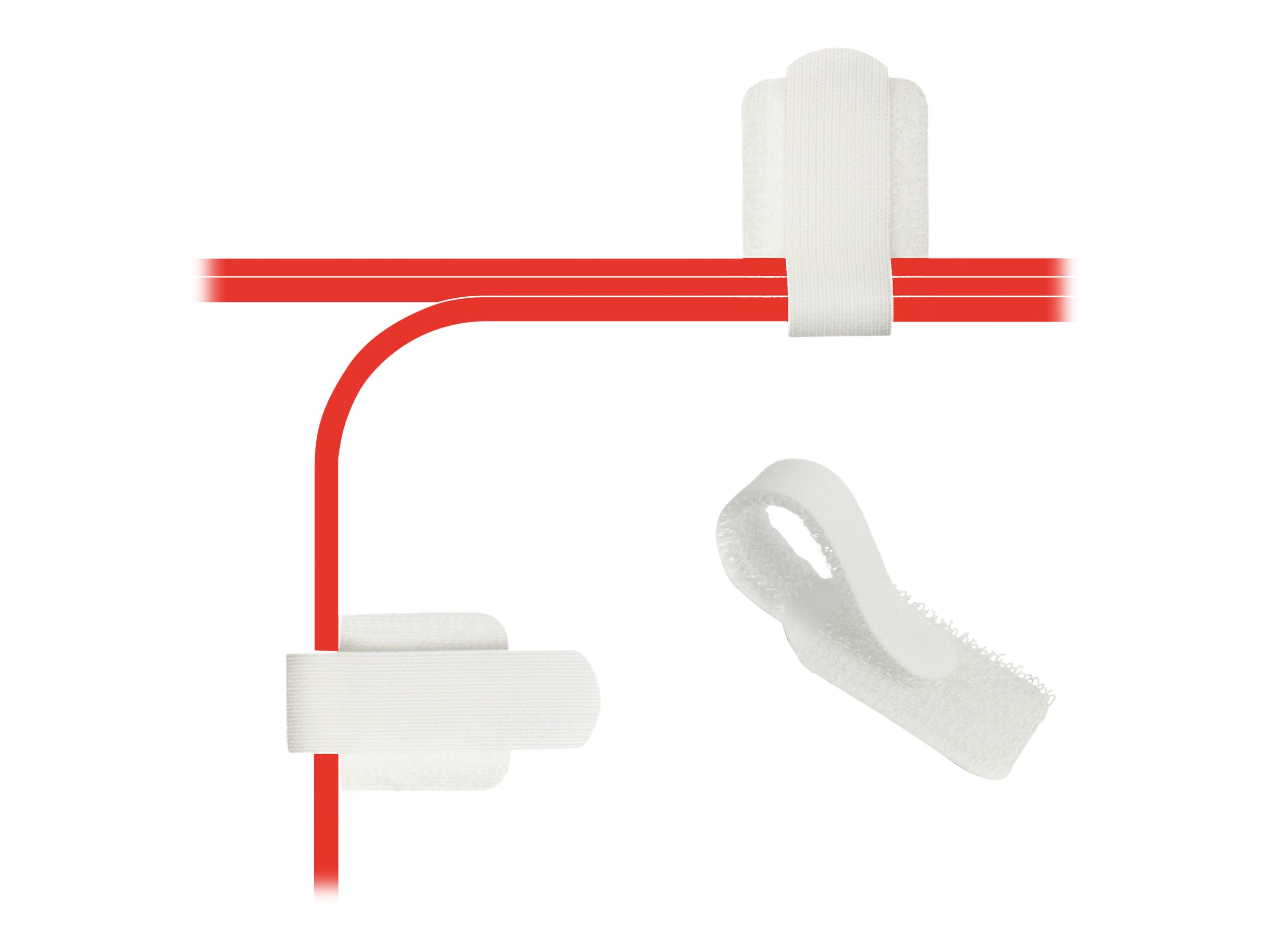 M-CAB LTC WALL STRAPS - Kabelhalter - Oberfl�che montierbar, geeignet f�r Wandmontage - 9 cm - wei� (Packung mit 10)