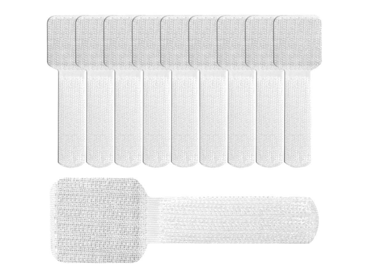 M-CAB LTC WALL STRAPS - Kabelhalter - Oberfl�che montierbar, geeignet f�r Wandmontage - 9 cm - wei� (Packung mit 10)
