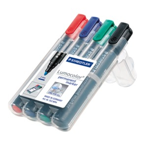STAEDTLER Lumocolor 352 - Marker - permanent - Schwarz, Rot, Blau, Gr�n - 2 mm (Packung mit 4)