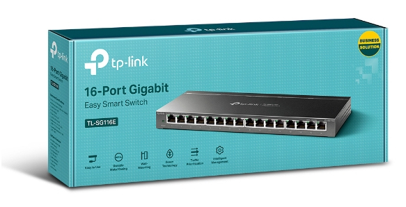 TP-Link TL-SG116E Non gestito L2 Gigabit Ethernet (10/100/1000) Desktop Nero