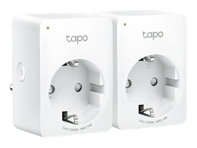 TP-LINK Tapo P100 V2 - Smart-Stecker - mini - kabellos - 802.11b/g/n, Bluetooth 4.2 - 2.4 Ghz (Packung mit 2)