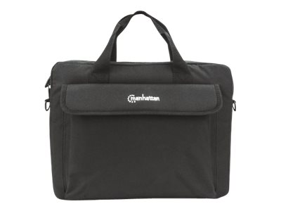 Manhattan Malet�n para port�til London 14,1, tipo top loader, negro, ECON�MICO, bolsillo para accesorios, correa de hombro desmontable, funda para port�til, garant�a 3 a�os