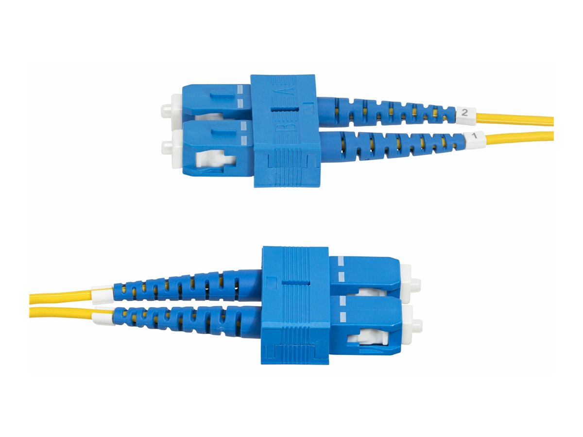 StarTech.com Cble Fibre Optique de 1m Duplex Monomode SC  SC (UPC) OS2, 9/125m, 40G/100G, Cordon Fibre Optique, Insensible  la Courbure, Faible Perte dInsertion, Cordon Patch Fibre LSZH